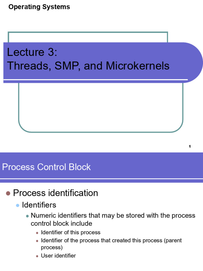 Lecture 3 Threads, SMP and Microkernels (Autosaved) | PDF | Thread ...