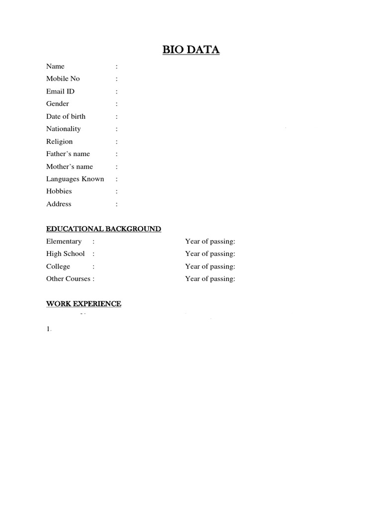 Priyanka Kumari's Bio Data Resume | PDF