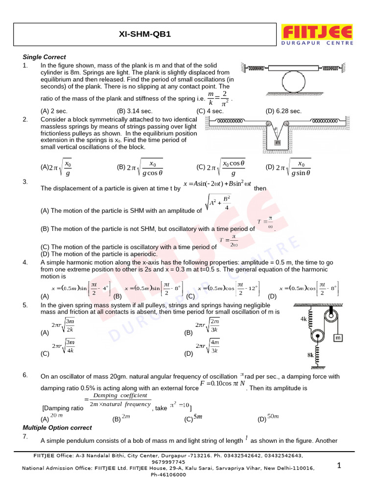 PBD SHM QB1 | PDF | Oscillation | Physics