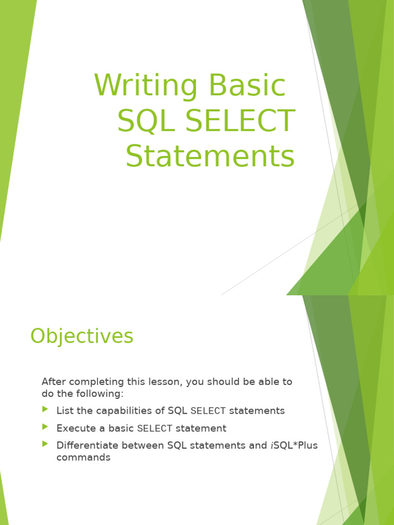 Basic SQL SELECT Statement Guide | PDF | Sql | Computer Programming