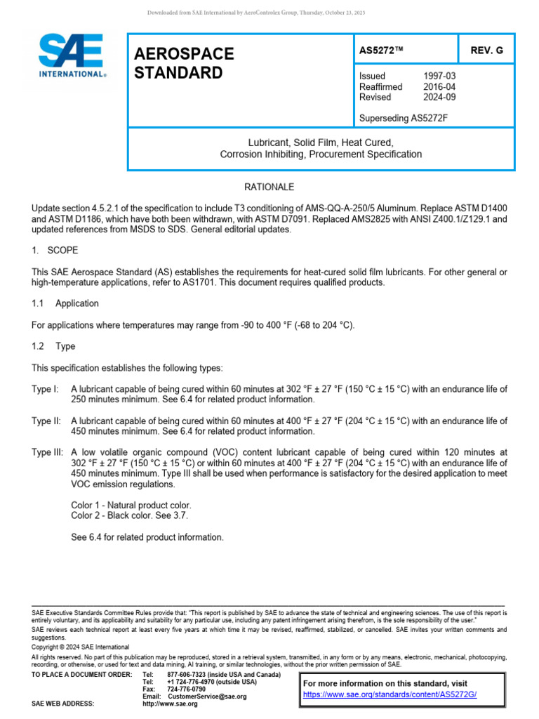 AS5272G: Solid Film Lubricants Standard | PDF | Corrosion | Lubricant