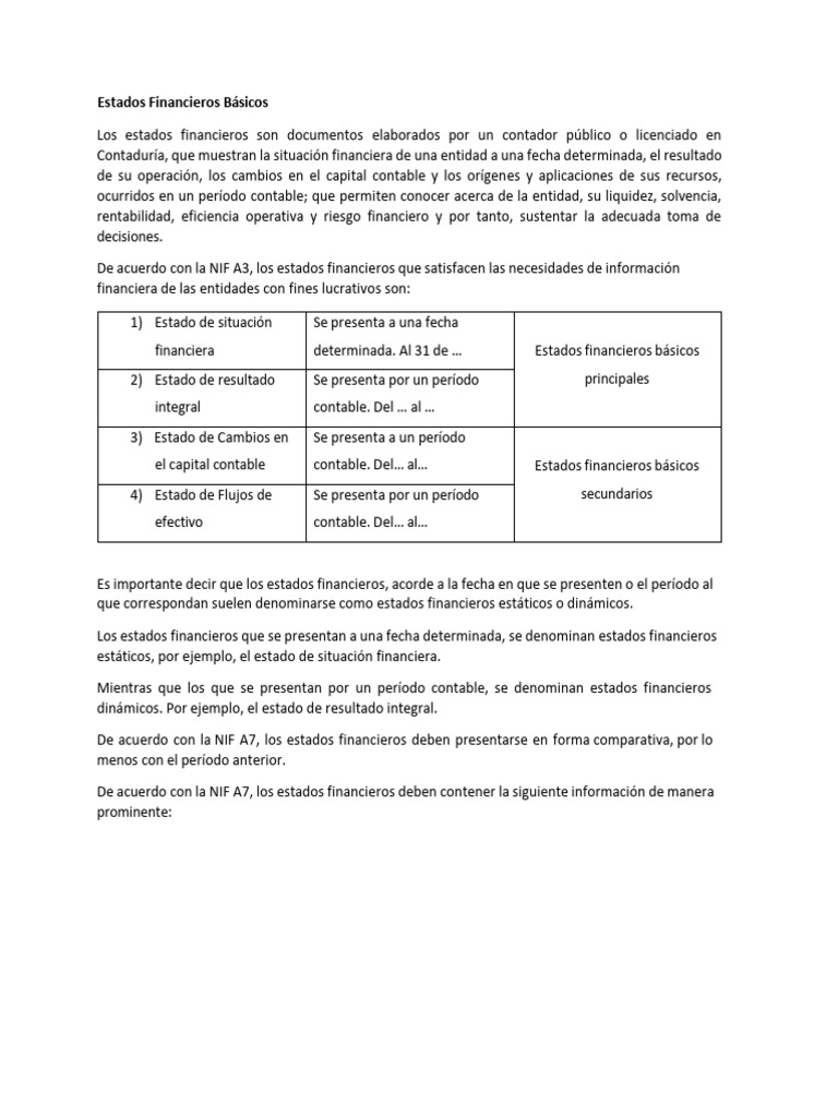 Estados Financieros: Guía Completa | PDF | Contabilidad | Estado financiero