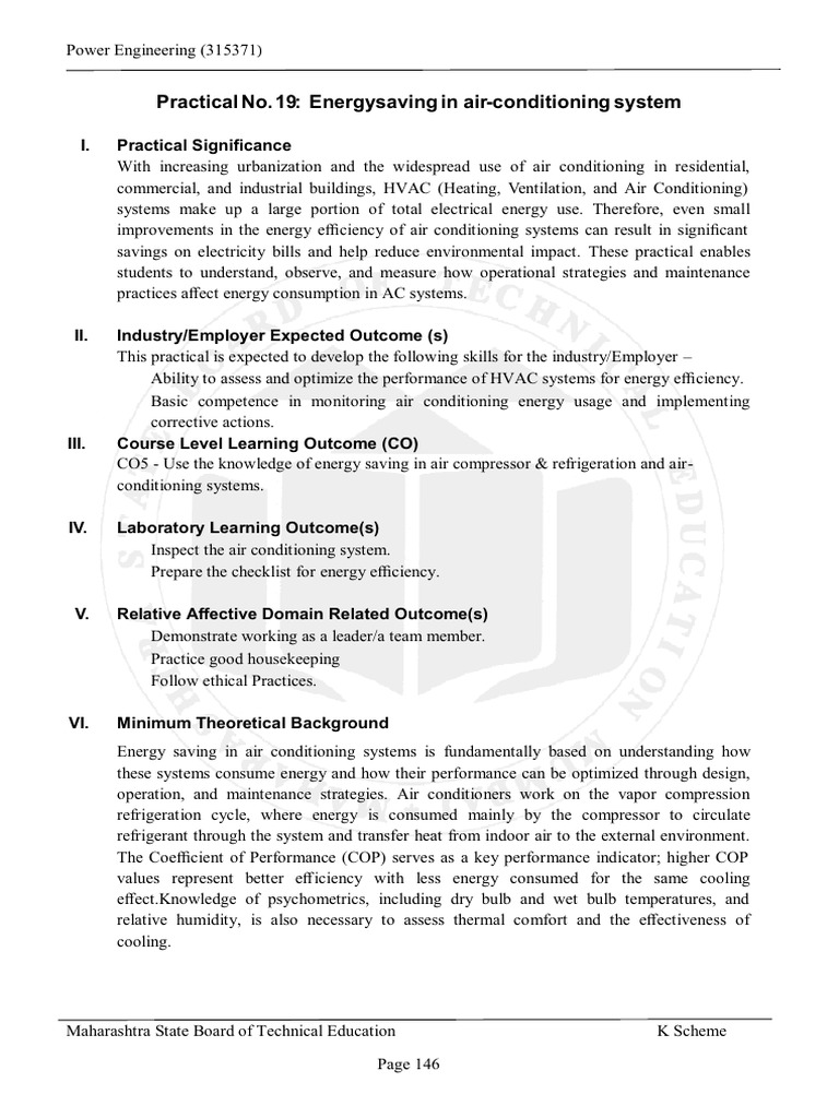 Energy Saving in AC Systems Practical | PDF | Air Conditioning ...