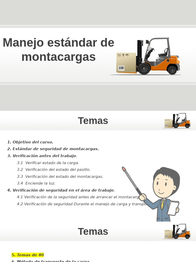 Seguridad en Manejo de Montacargas | PDF | Máquina elevadora | Máquinas