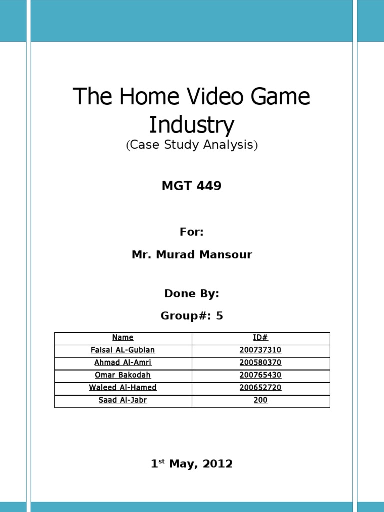 Home Video Game Industry Analysis | PDF | Video Games | Competitive ...