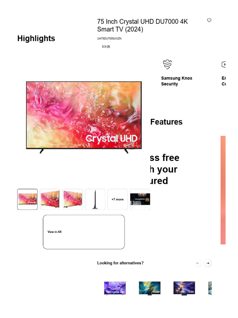 Samsung75 Crystal UHD Smart TV DU7000 - Samsung Gulf1-Compressed | PDF ...