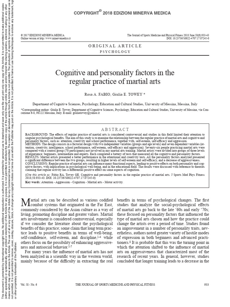 Cognitive and Personality Factors in The | PDF | Self Efficacy | Self ...
