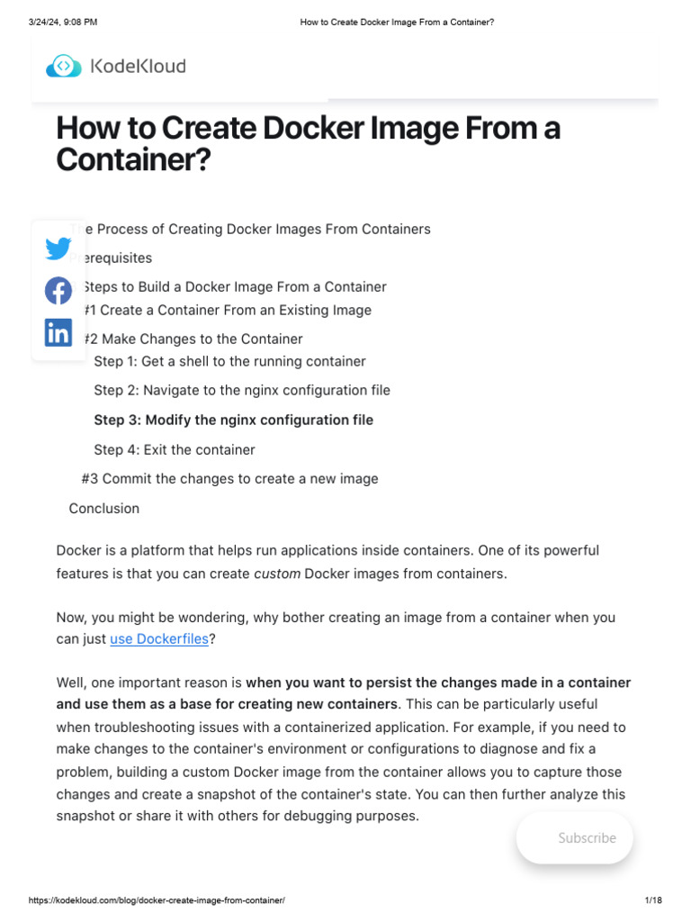 Create Docker Image from Container Guide | PDF | Software | Computing