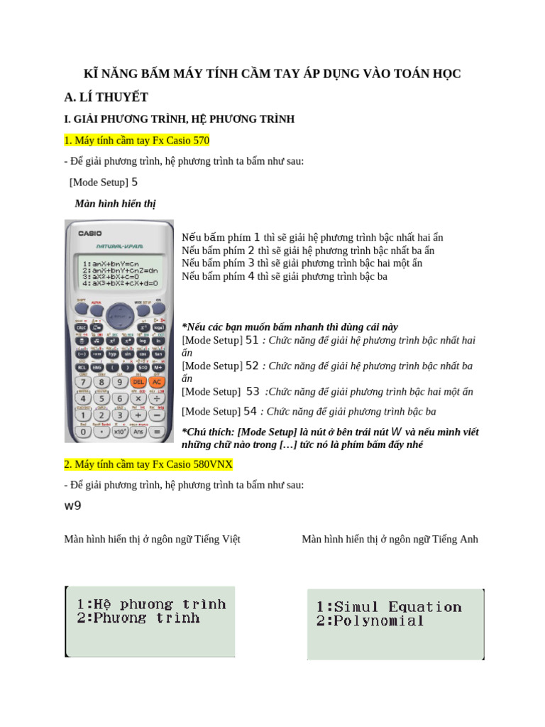 Kĩ Năng Casio Toán | PDF
