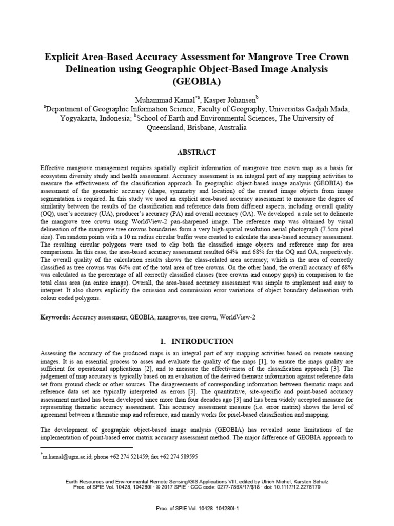 Kamal and Johansen - 2017 - Explicit Area-Based Accuracy Assessment For ...
