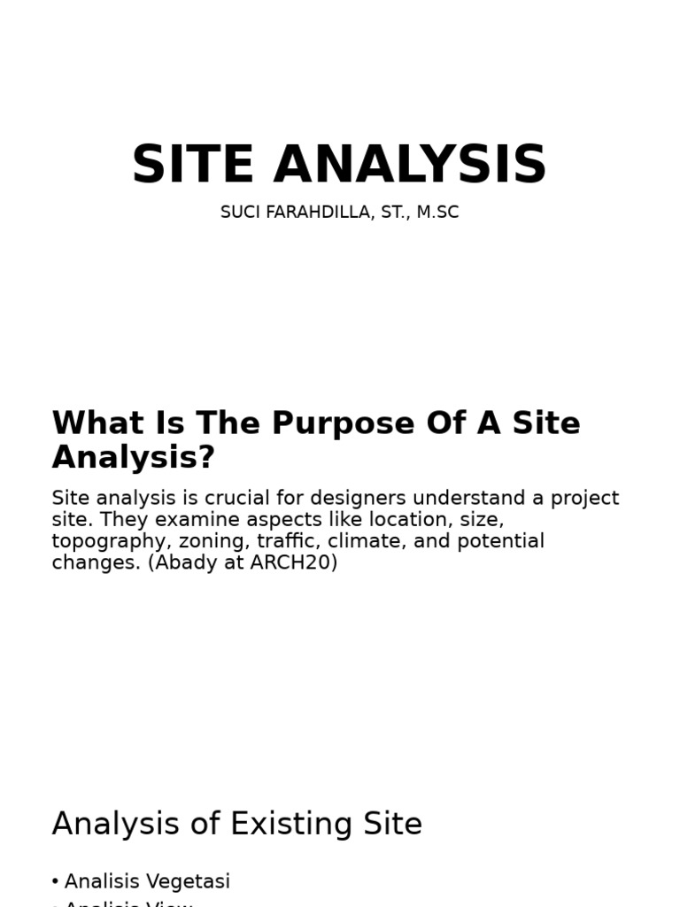 Site Analysis for Design Projects | PDF