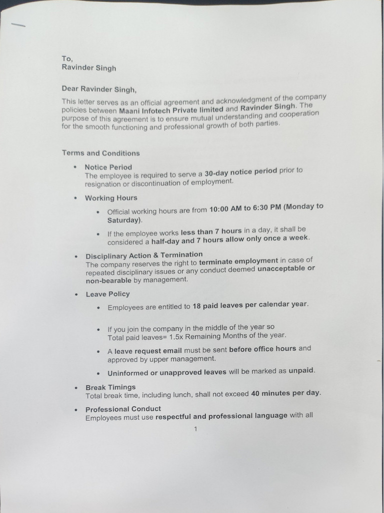 Ravinder Agreement | PDF