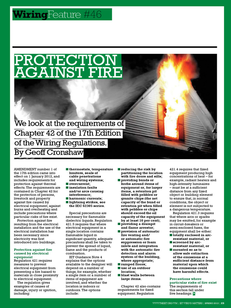 Protection Against Fire | PDF | Electrical Components | Electricity