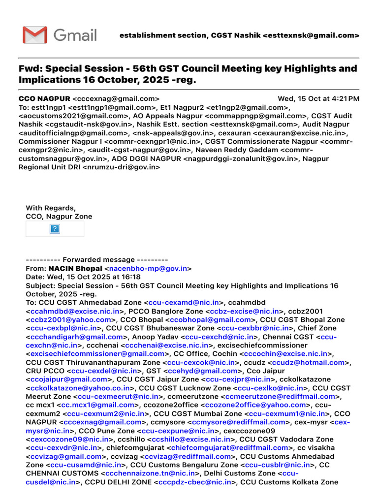 Fwd- Special Session - 56th GST Council Meeting Key Highlights and ...