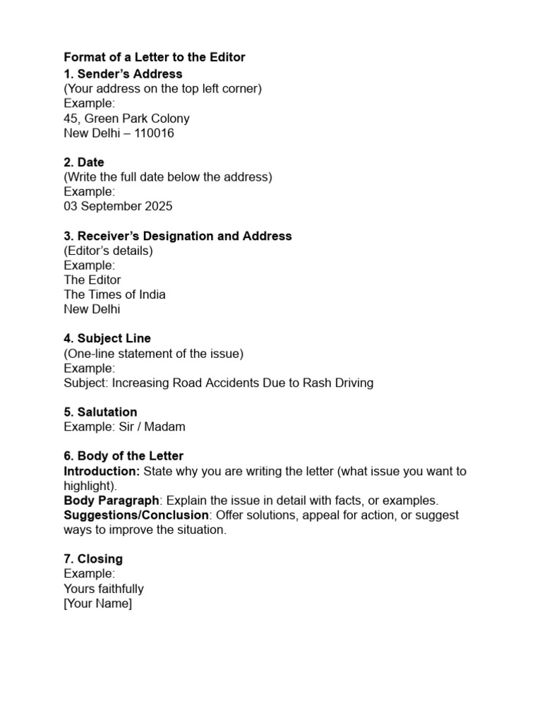 Letter Formats: Editor & Enquiry | PDF
