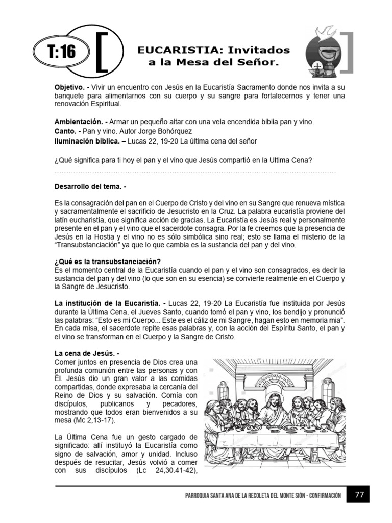 Eucaristía: Encuentro y Comunión con Cristo | PDF | eucaristía | Cristo ...