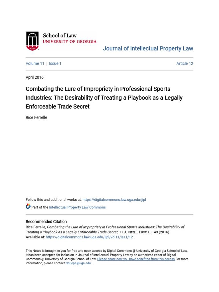 Combating The Lure of Impropriety in Professional Sports Industri | PDF ...