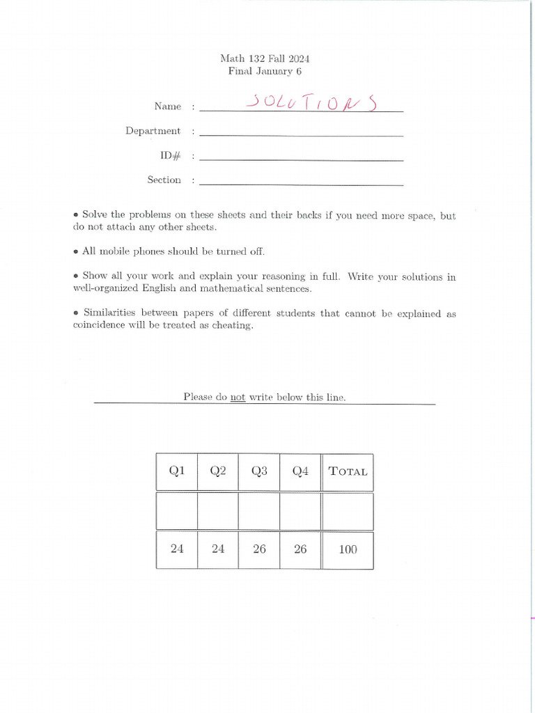 Final Solutions | PDF