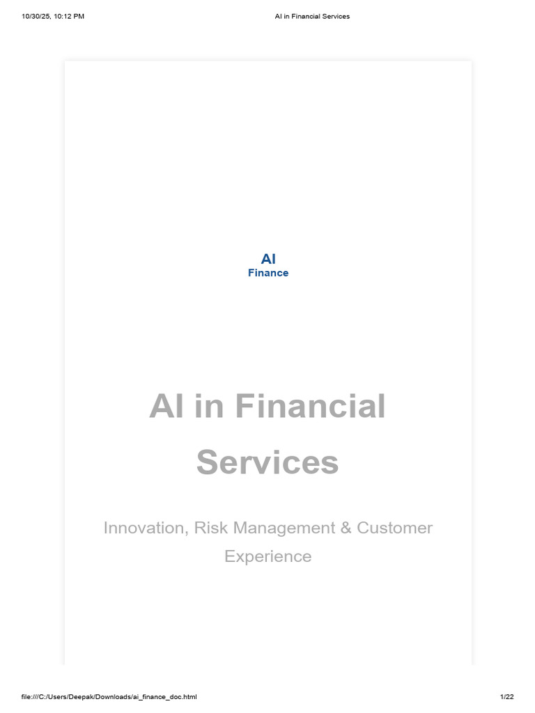 AI Transforming Financial Services | PDF | Artificial Intelligence ...