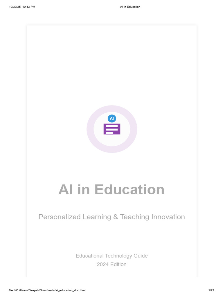 AI-Driven Personalized Learning in Education | PDF | Artificial ...