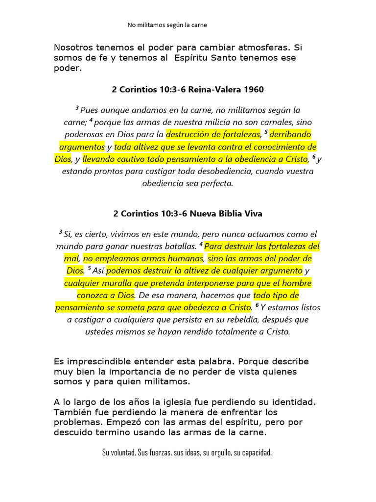 Poder espiritual en la batalla de fe | PDF | Cristo (título) | Dios