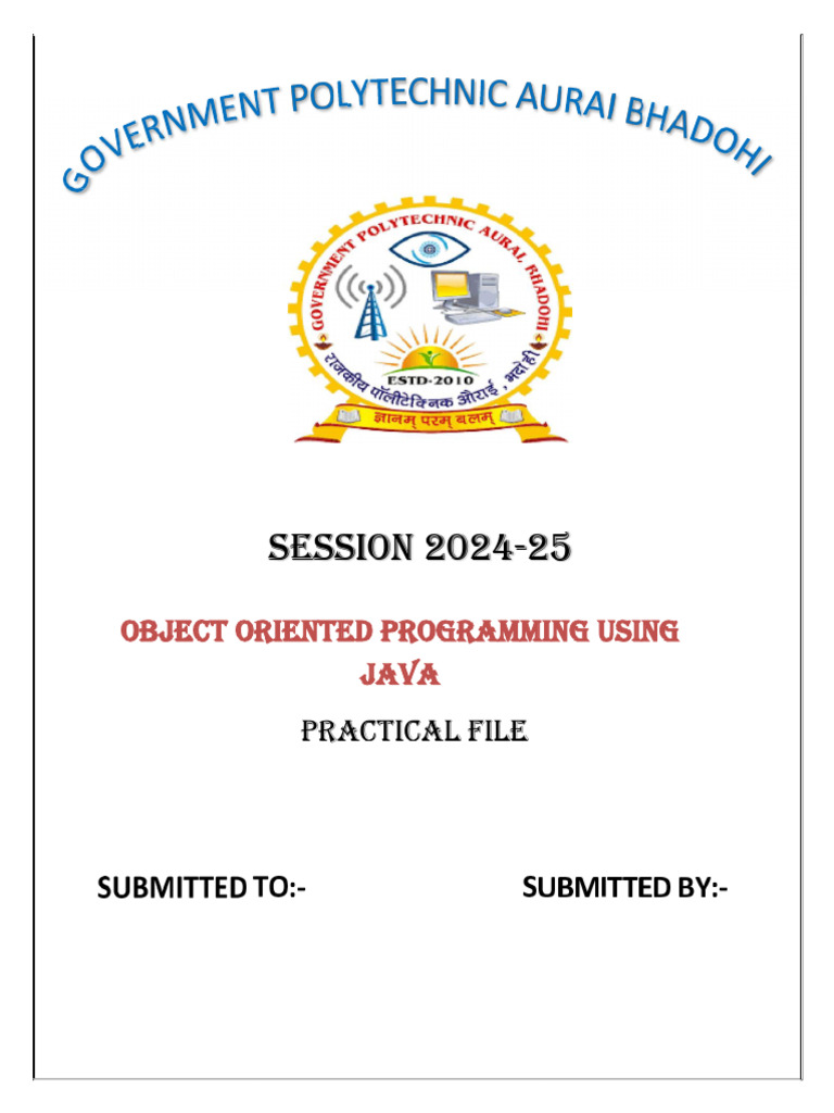 Java OOP Practical File 2024-25 | PDF