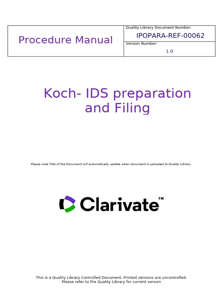 Koch IDS Preparation Procedure Guide | PDF | Patent Application ...