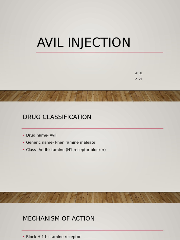 Avil Injection: Dosage & Administration | PDF