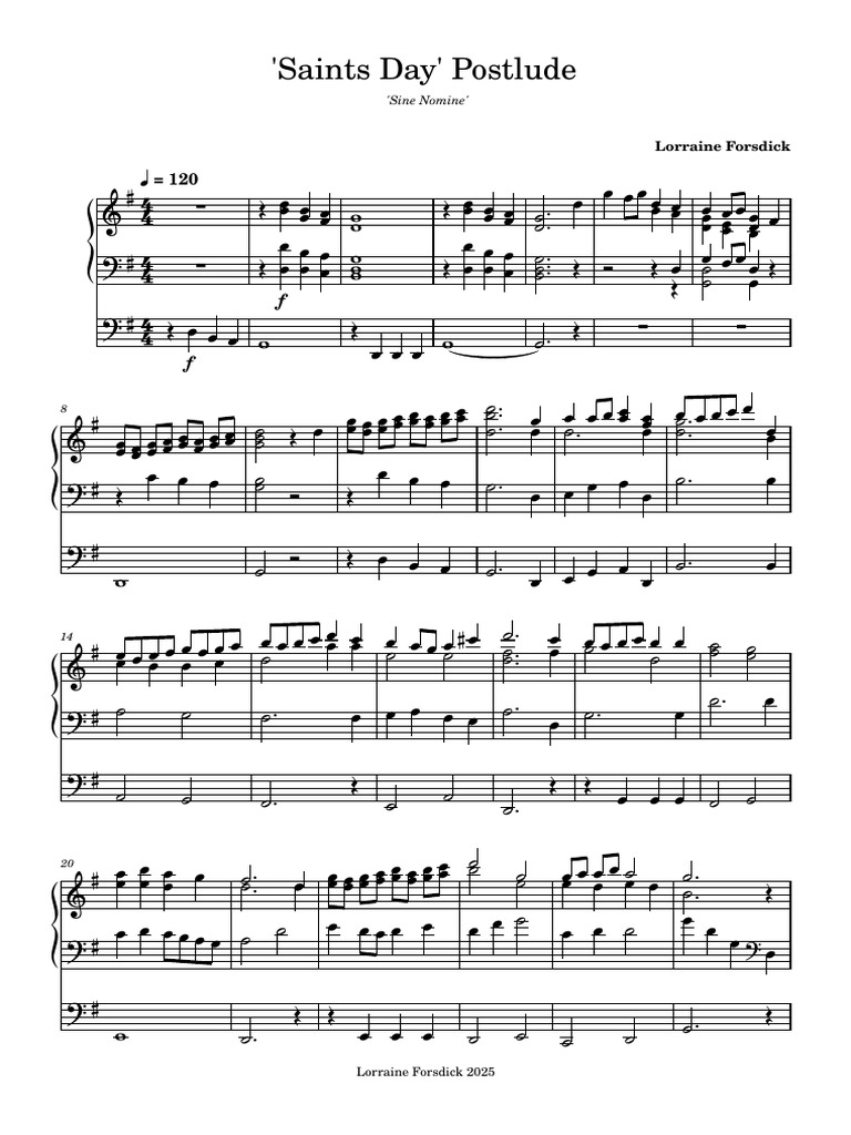 'Saints Day' Postlude | PDF