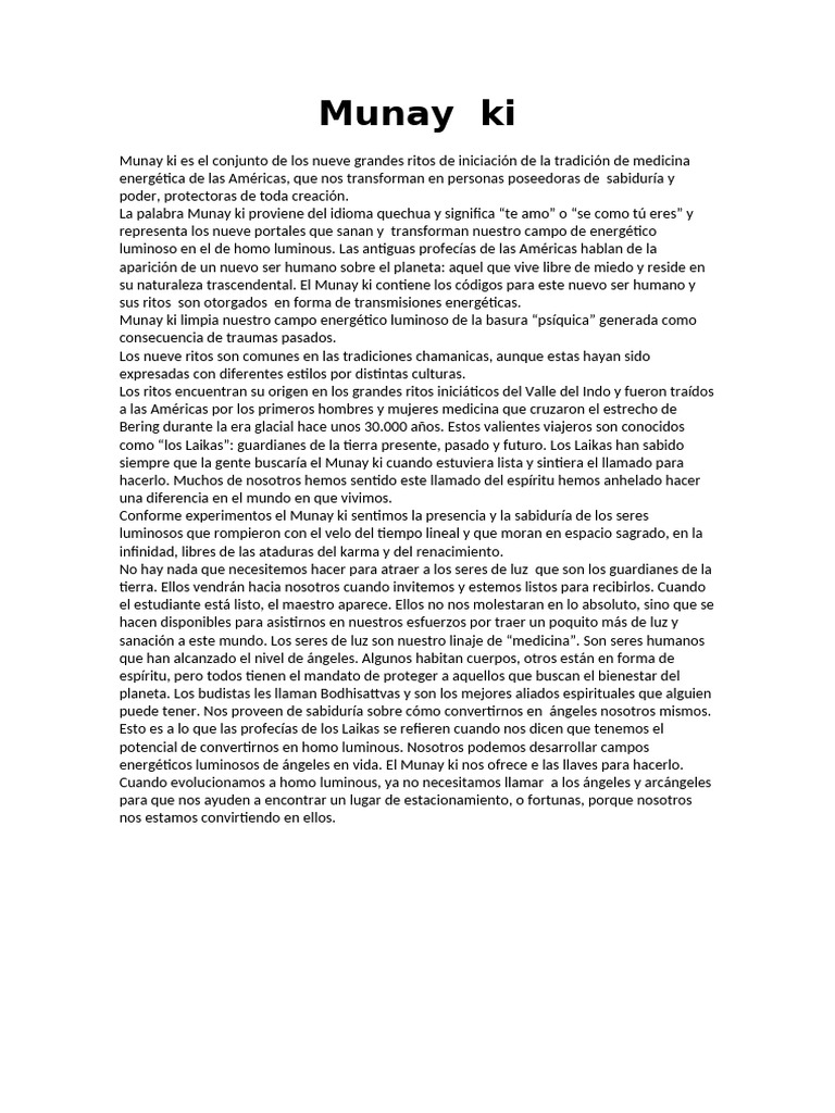 Ritos de Iniciación Munay Ki | PDF | Valor | Amor