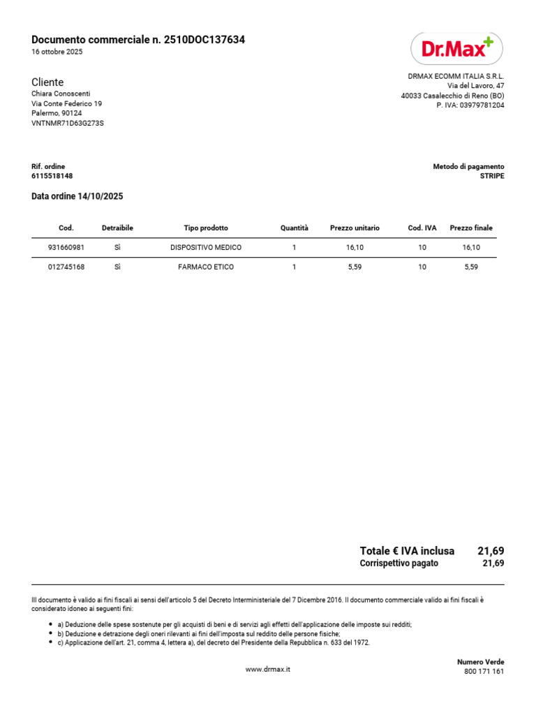 Invoice 2510DOC137634 | PDF