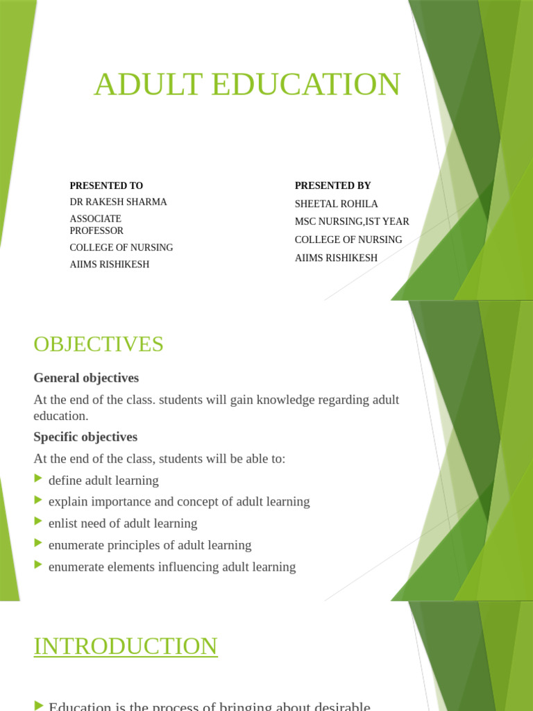 Adult Education | PDF | Adult Education | Learning