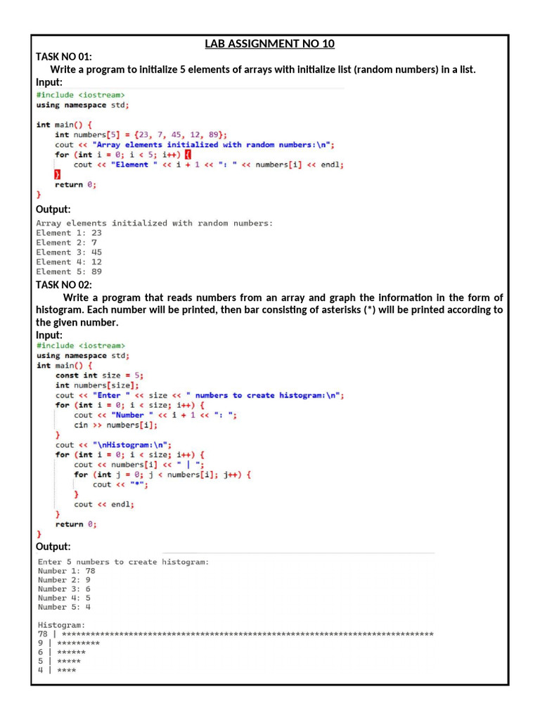 Lab Assignment No 10.docx of C++ | PDF