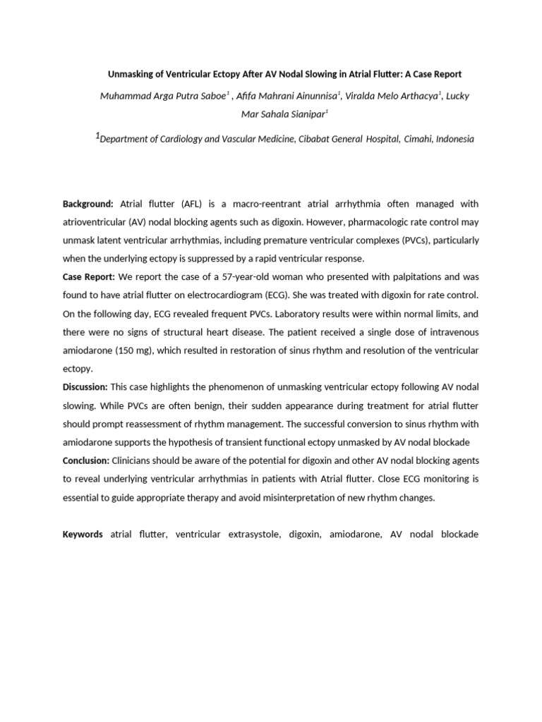 Ventricular Ectopy Unmasked by Digoxin | PDF