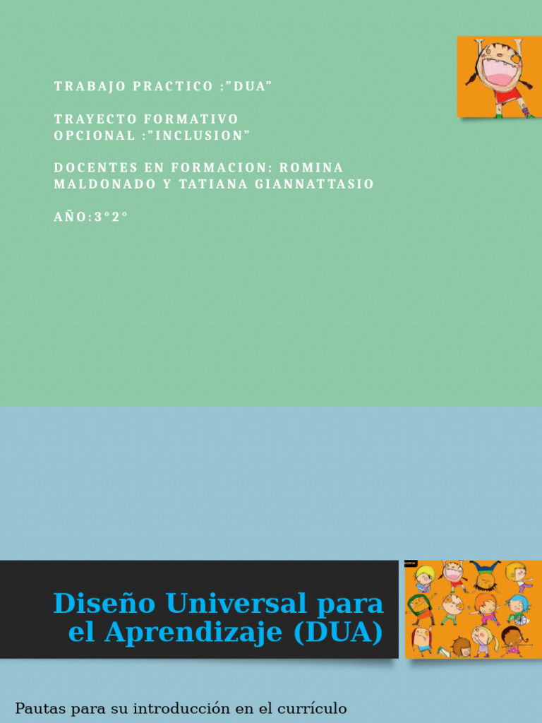 Diseño Universal para el Aprendizaje DUA | PDF | Plan de estudios ...