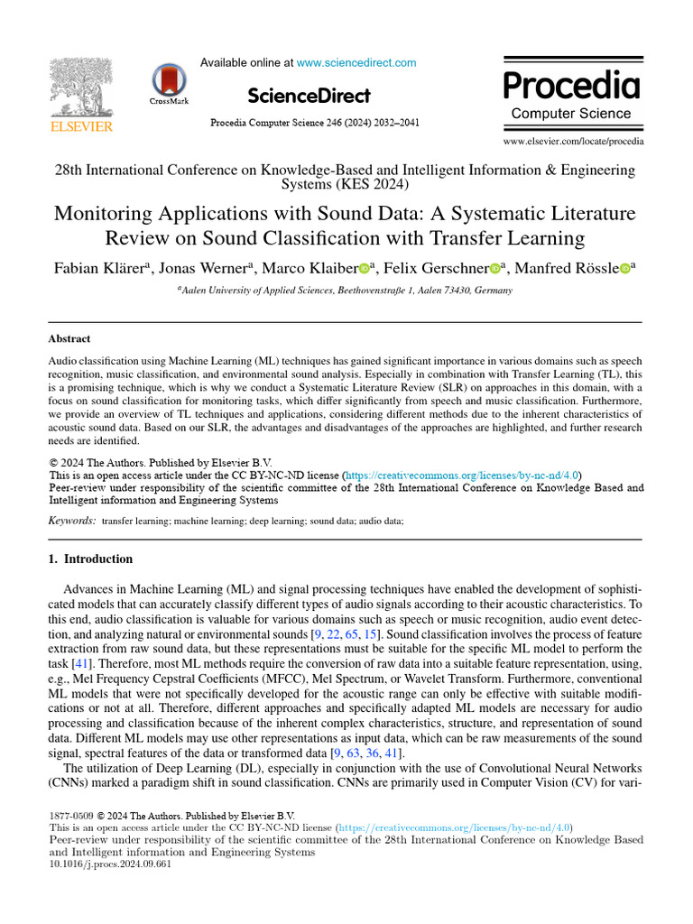 Sound Classification Review with Transfer Learning | PDF | Machine ...