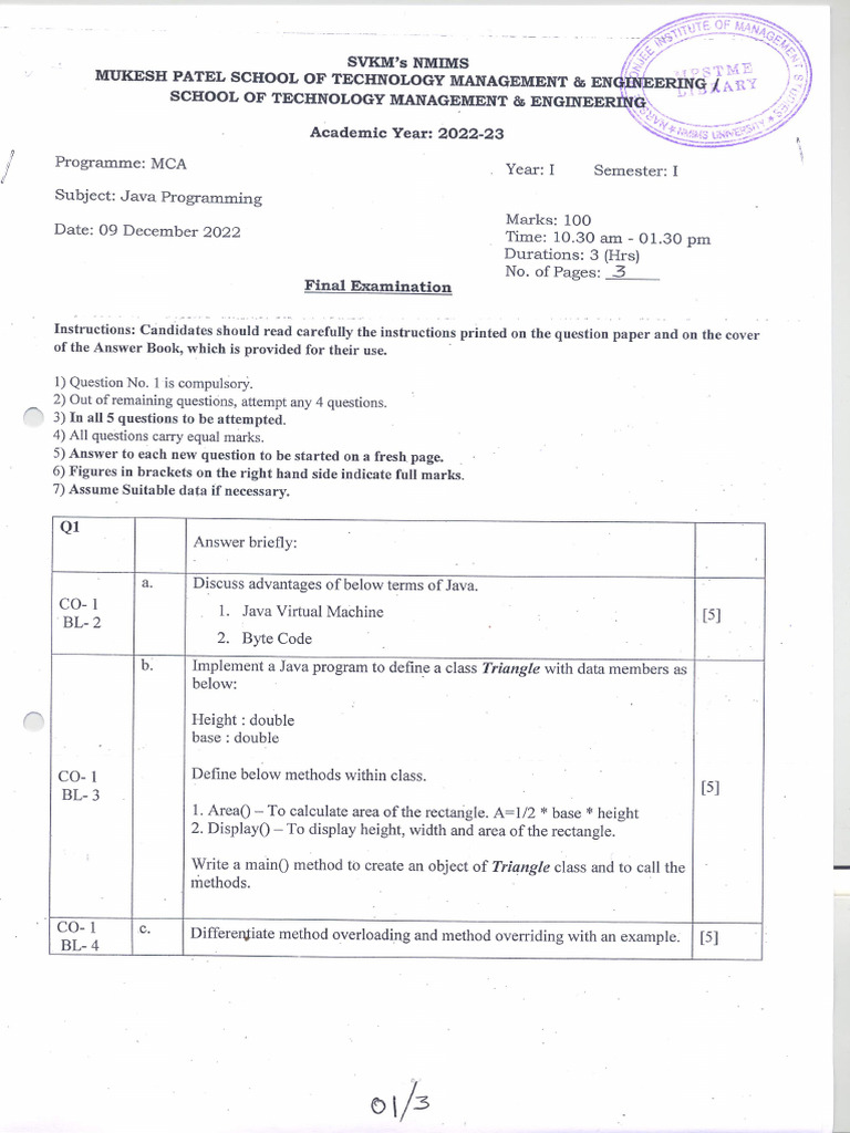 Java Programming Batch 2022-23 Final0001 Y0Yr4QiSe9 | PDF