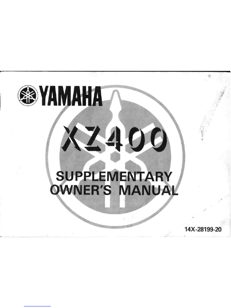 ＸＺ400マニュアル Yamaha XZ400 Owner's Manual Supplement | PDF | Motorcycle | Valve