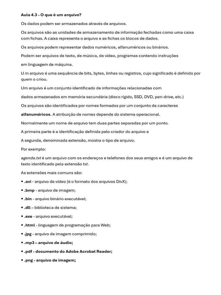 O que é um arquivo? | PDF