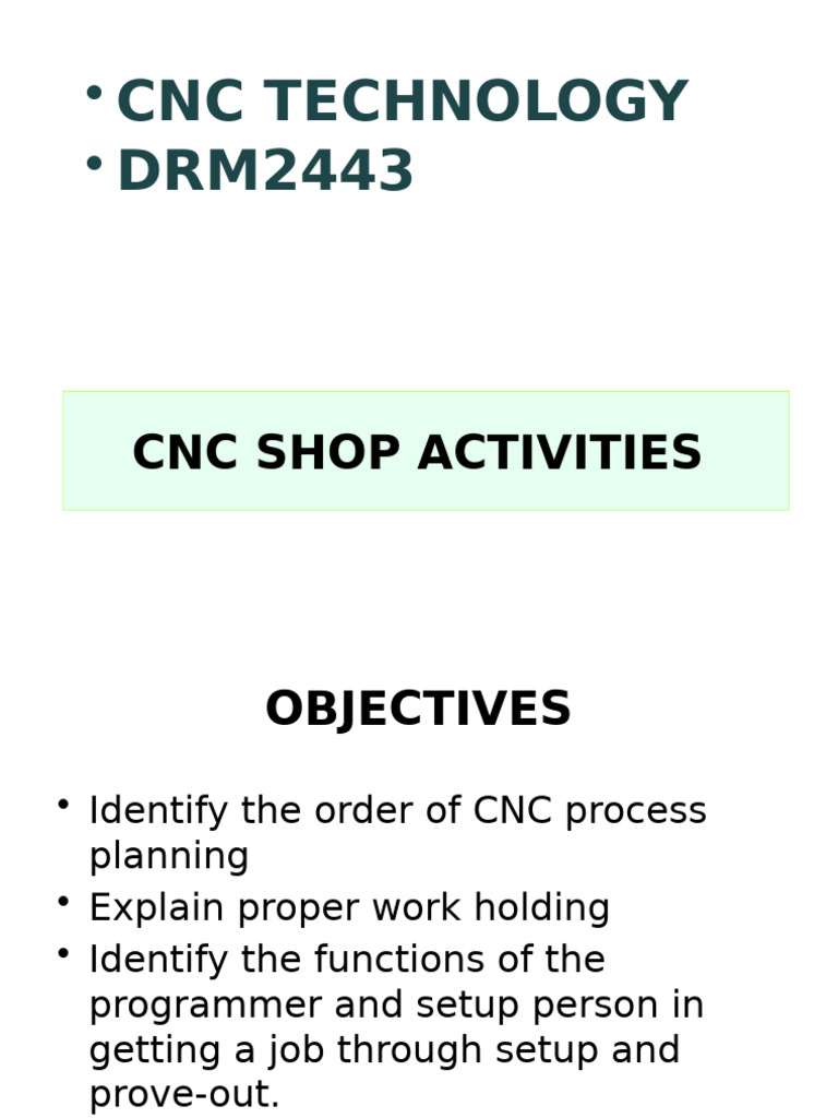 CNC Process Planning and Setup Guide | PDF | Machining | Metalworking