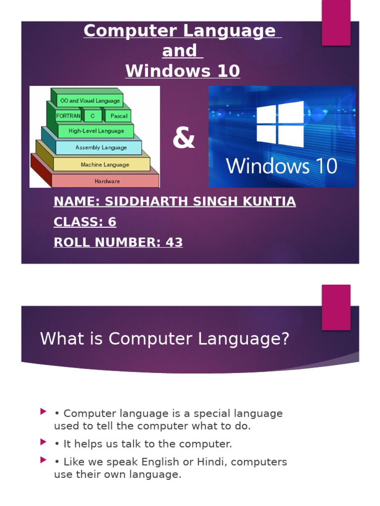 Understanding Computer Languages & Windows 10 | PDF