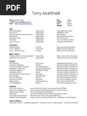 Acting Resume
