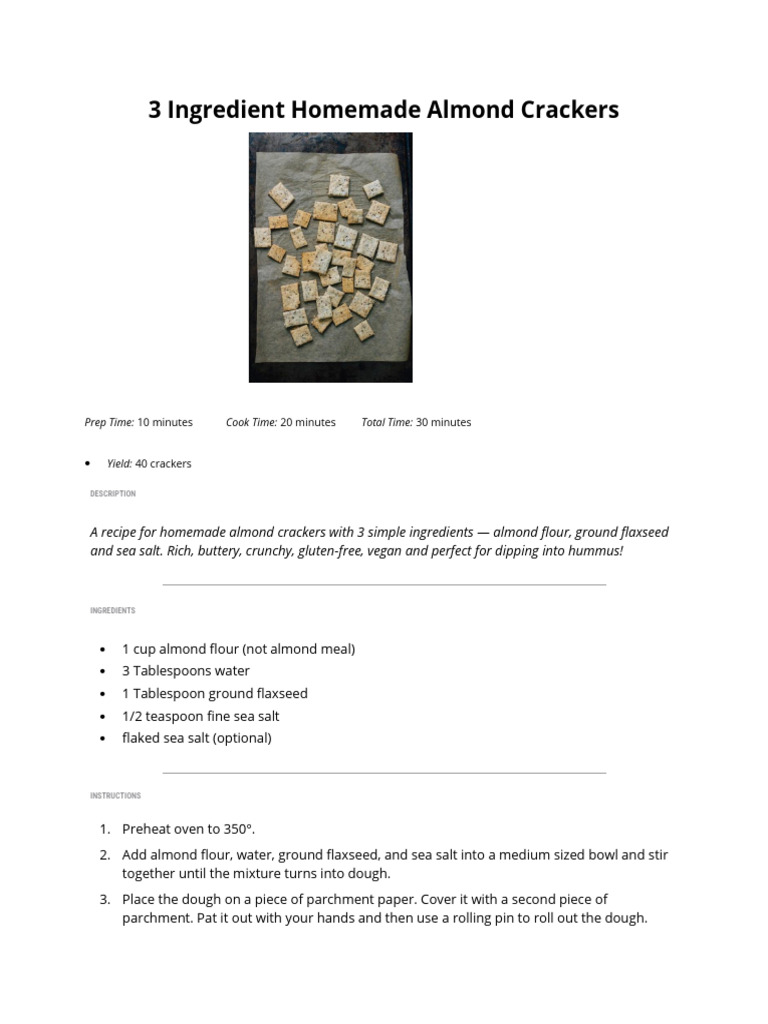 Almond Crackers | PDF