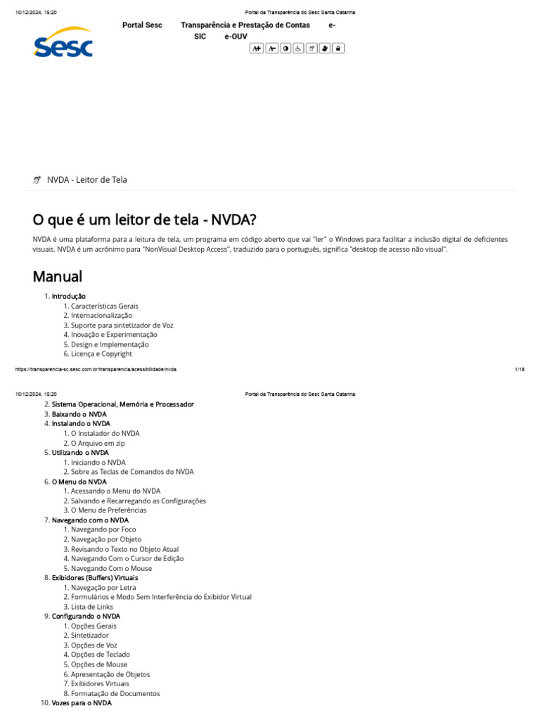 NVDA: Leitor de Tela Acessível para Windows | PDF | Teclado de ...