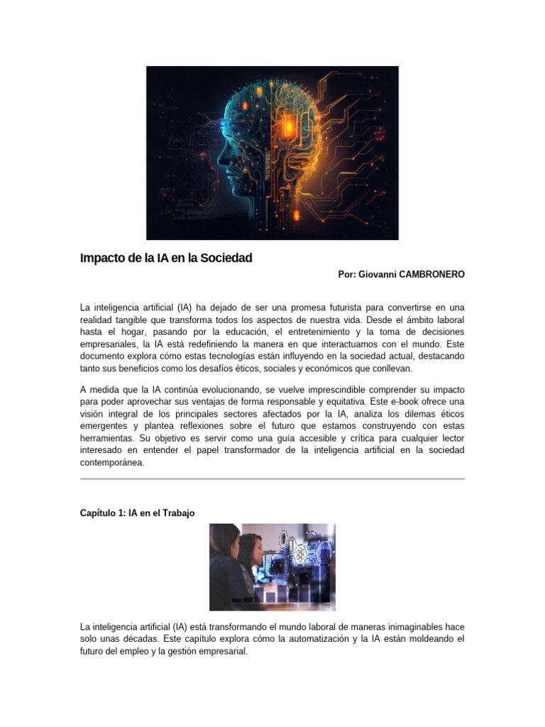 Impacto de la IA en la Sociedad Actual | PDF | Inteligencia artificial ...