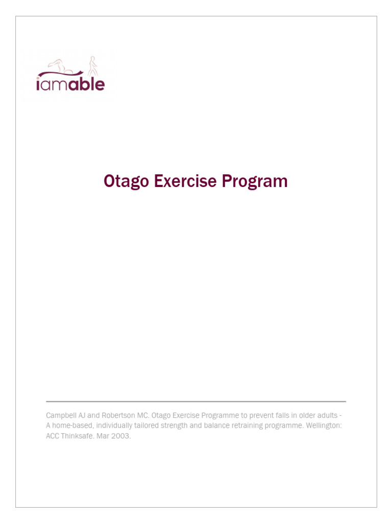Otago Exercise Program for Seniors | PDF | Foot
