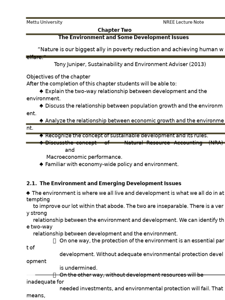 Environment and Development Issues | PDF | Sustainability | Sustainable ...