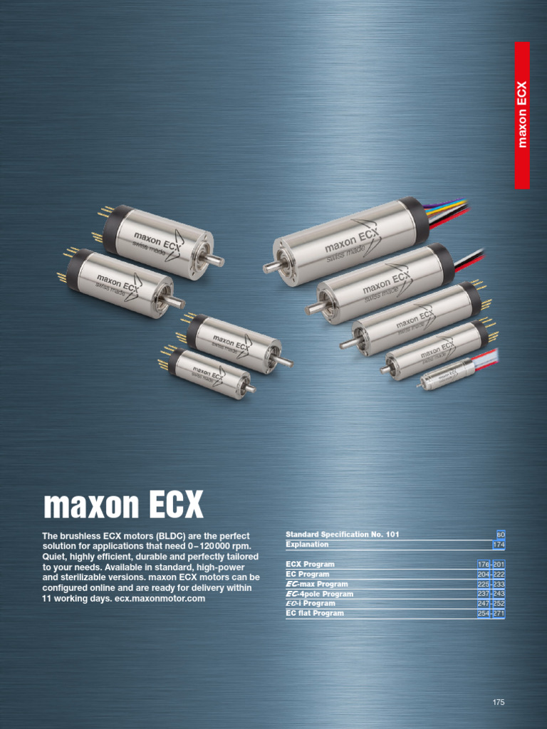 maxon ECX Brushless Motors Overview | PDF | Electric Motor | Electrical ...