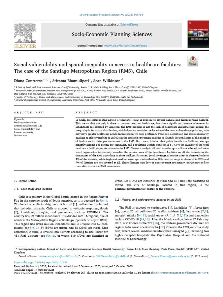 Social Vulnerability and Spatial Inequality in Access To - 2023 - Socio ...