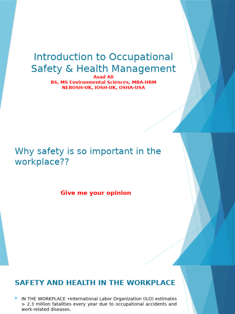 Occupational Safety & Health Overview | PDF | Occupational Safety And ...